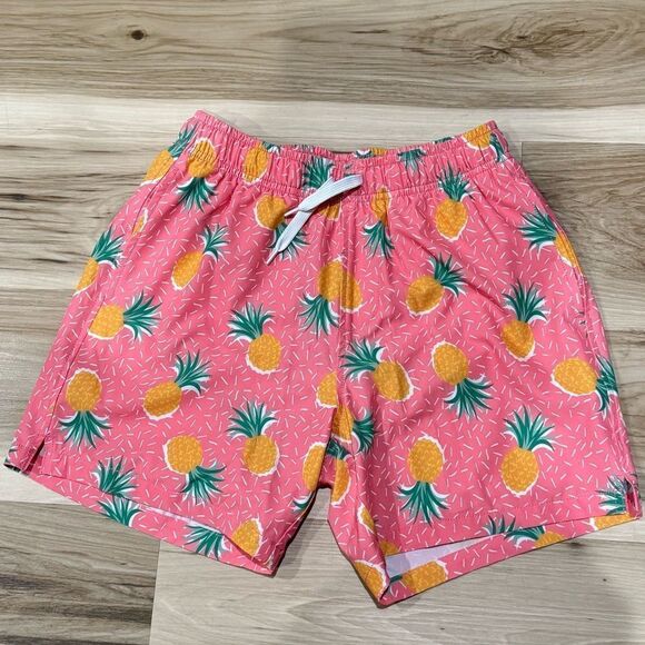 Bear Bottom Swim Trunks Pink Pineapple Lined Men’s Small - Picture 2 of 5